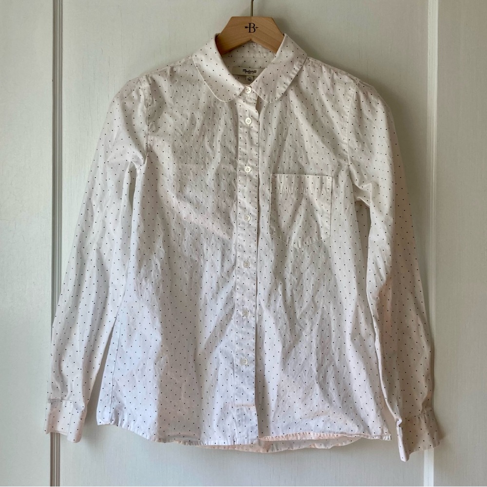 Madewell Polka Dot Button-Up Shirt with Peter Pan Collar
